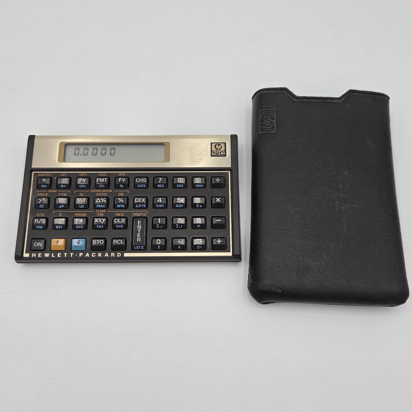 Vintage USA made 1980’s Hewlett Packard HP 12C Financial Calculator with Case
