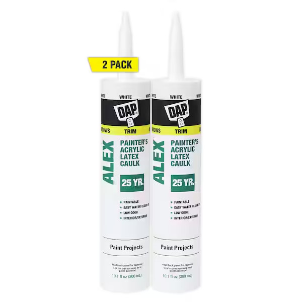 Alex Painter’s 10.1 oz. White All-Purpose Acrylic Latex Caulk New(2 Pack)