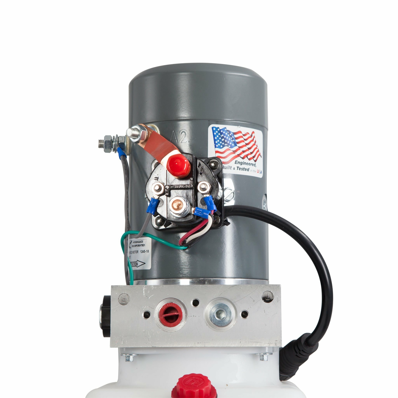 Single Acting Hydraulic Pump For Dump Trailers KTI – 12VDC – 6 Quart Reservoir