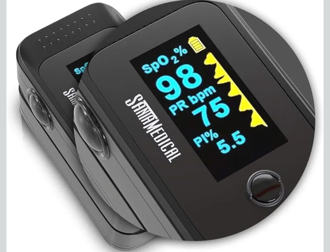 Santamedical Dual Color OLED Pulse Oximeter Fingertip, Blood Oxygen Saturation