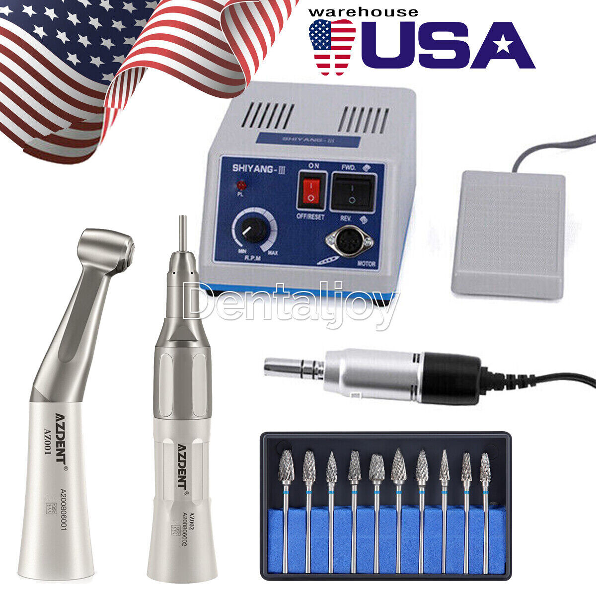 Dental Lab Marathon 35k rpm Electric Micro motor Polishing Drill Handpiece/Burs