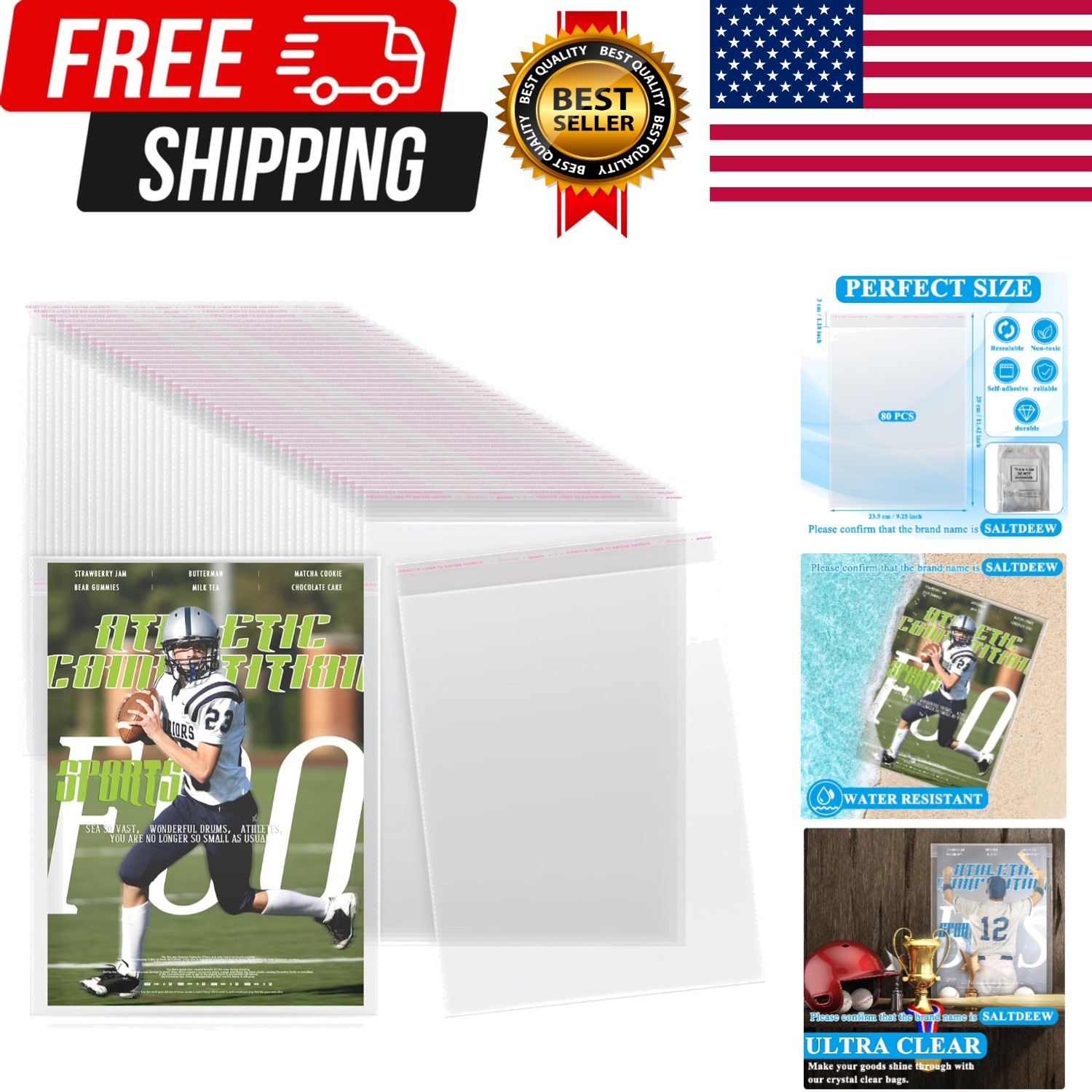80 Pcs Magazine Protectors for Collectors Clear Plastic Magazine Sleeves 9.25 X