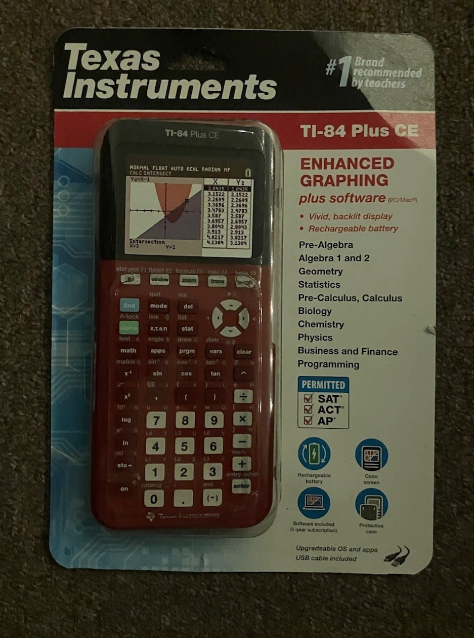Texas Instruments TI-84 Plus CE Graphing Calculator – Radical Red