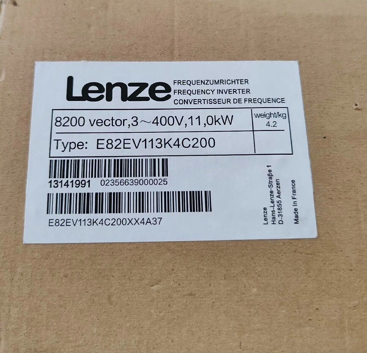 E82EV113K4C200 NEW LENZE E82EV113_4C200 Inverter 8200 Vector 11kW