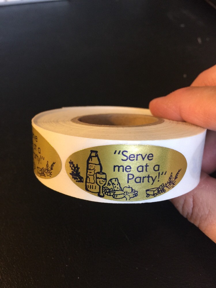 Serve Me At A Party! .875” X 1.9 LABELS 500 PER ROLL