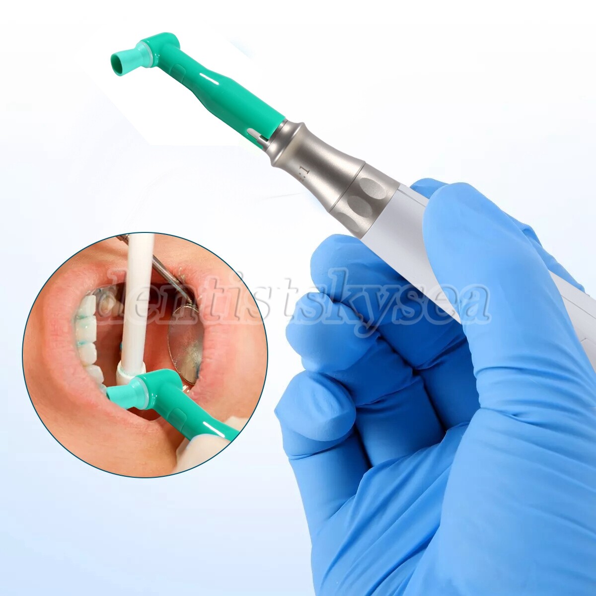 100pcs Dental Prophy Brush Cup Disposable 105° Angle Polish Brushes Green
