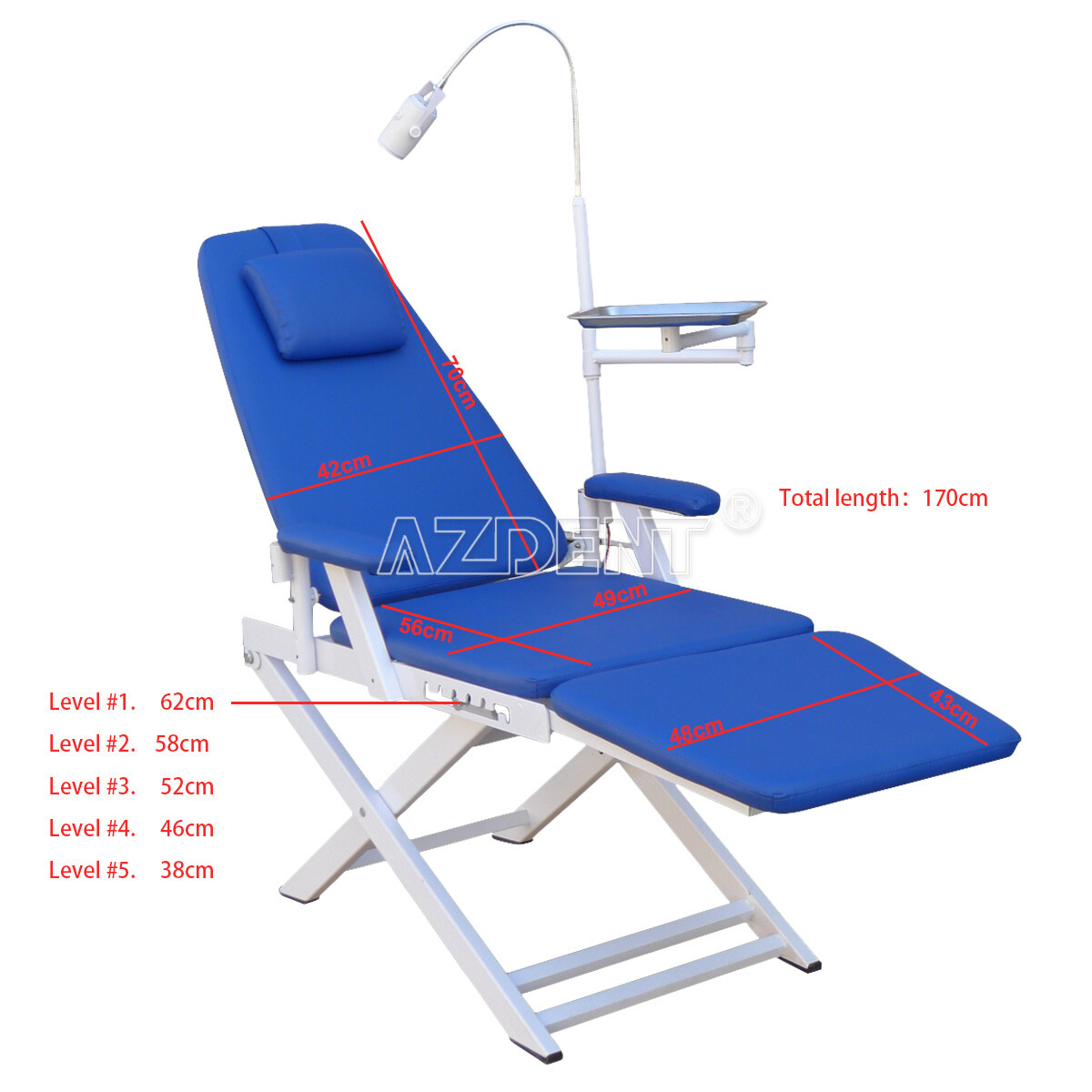 Unidad de entrega dental portatil móvil compresor de aire/silla plegable 4hoyo