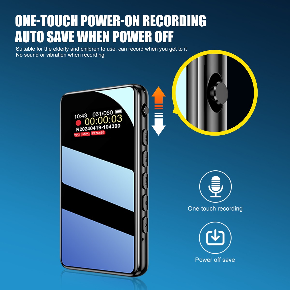 Mini Spy Voice Activated Recorder Digital Audio Magnetic With 32G MP3 Player