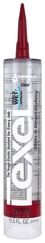 NEW CASE OF (12) Sashco 13010 Lexel Sealant 10.5 oz Cartridge Clear ELASTIC