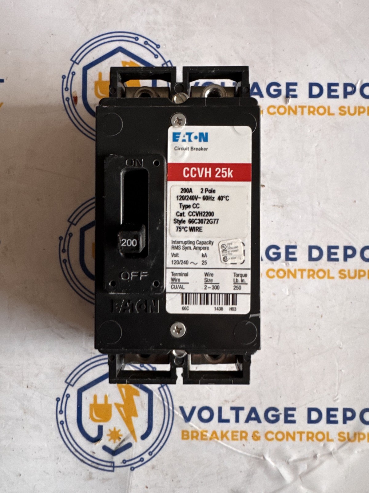 Eaton CCVH2200 200A 240V 25kA 2P Circuit Breaker – wrnty