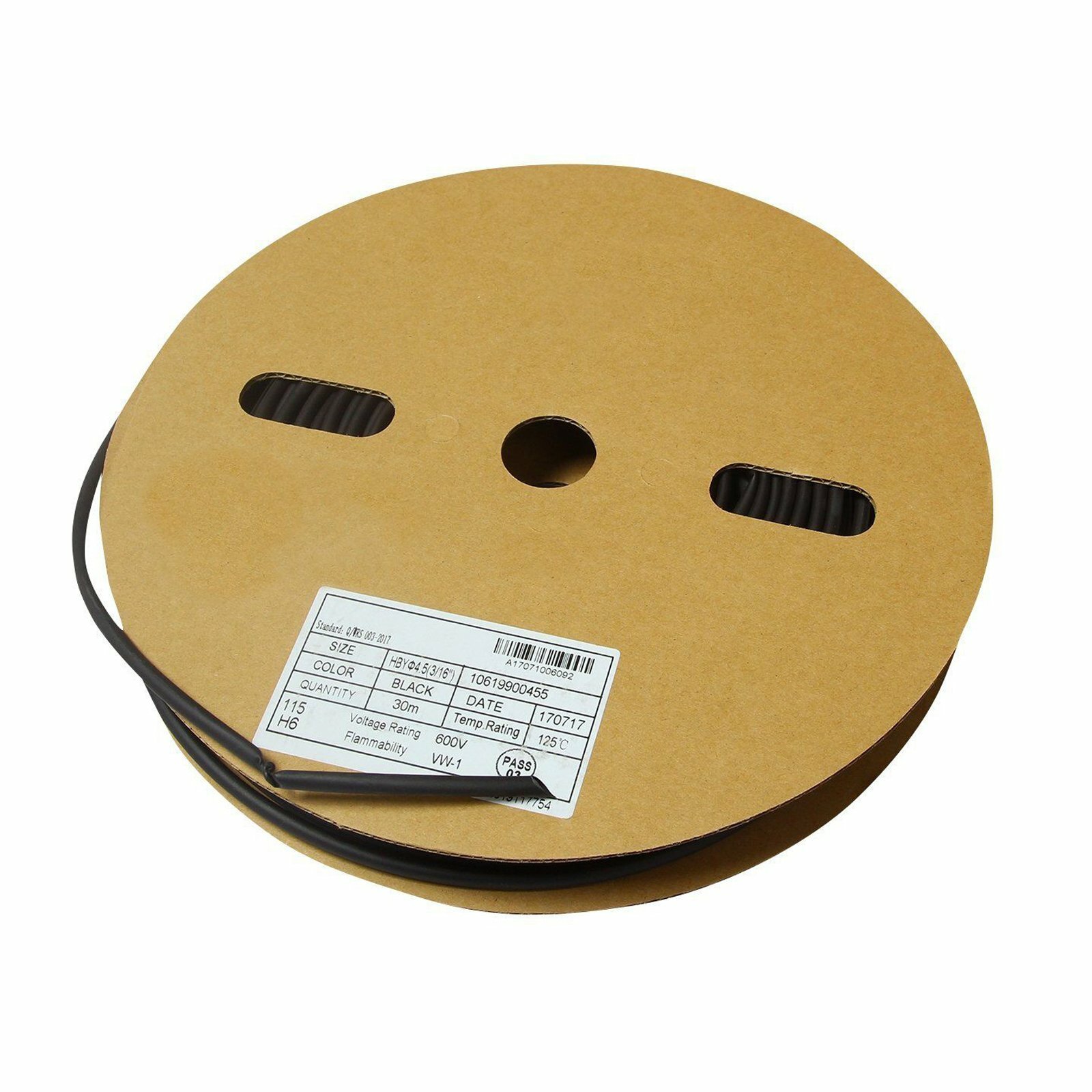 100 FT. 100 Feet BLACK 3/16″ 5mm Polyolefin 2:1 Heat Shrink Tubing Tube UL Cable
