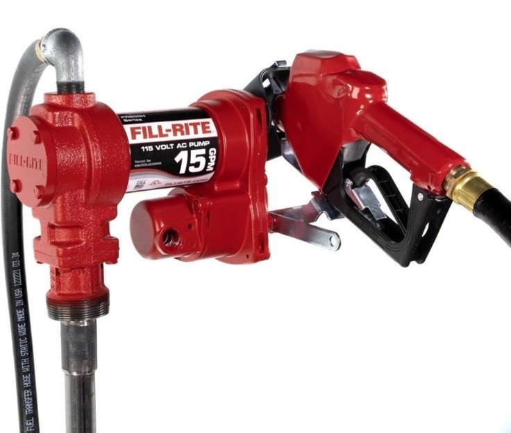 Fill-Rite FR610H 115V 15 GPM Fuel Transfer Pump w/Discharge Hose & Manual Nozzle