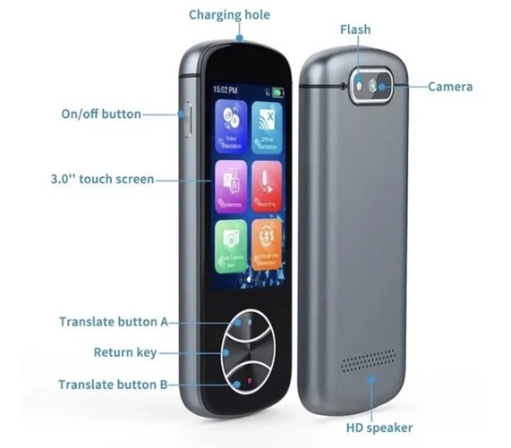 AI Voice Translator Device 3.0” Screen WiFi Multi-Language Portable Sealed
