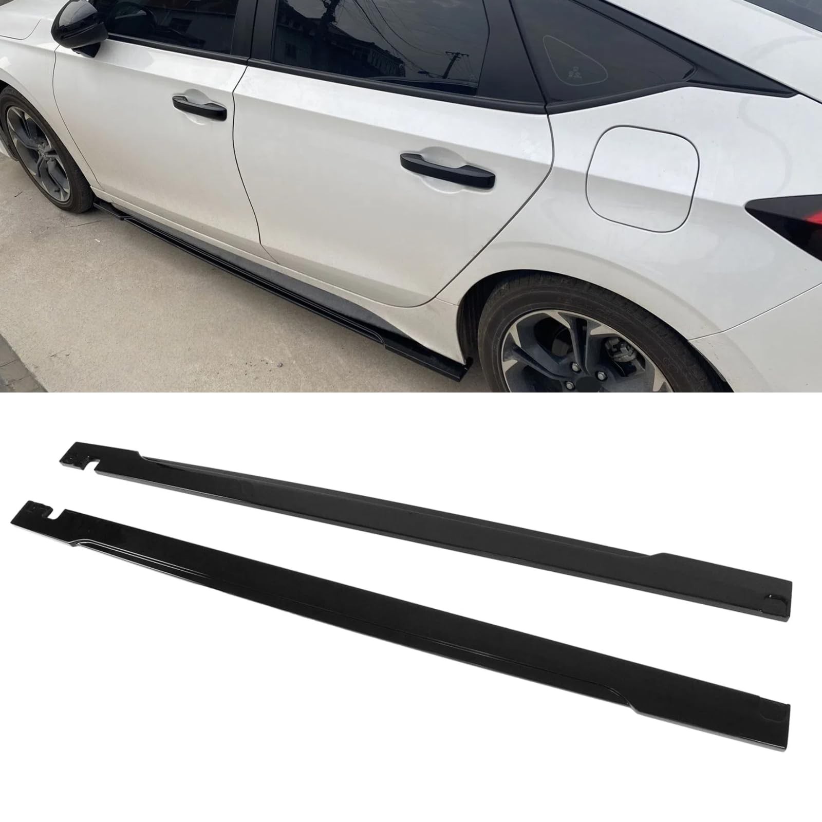 Side Skirt Extension Honda Civic 11th Gen 2022-2024 Sedan Hatchback Glossy Black