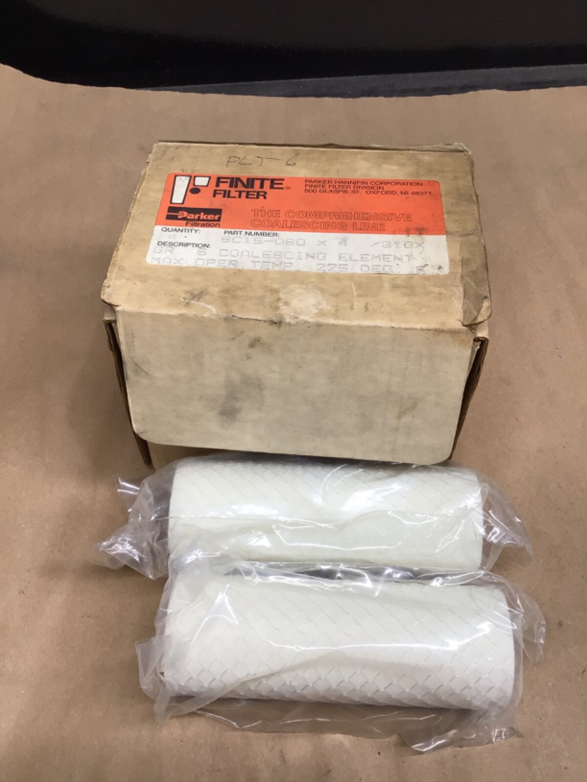 Box of 2 – Parker 8015-080X4 /31GX TEMP 225 Finite Filters #4003F262