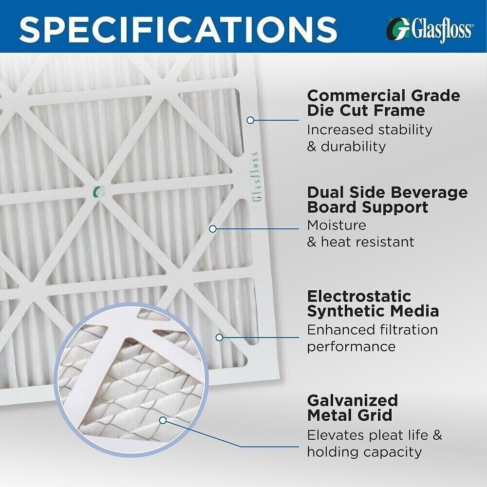 16x25x1 MERV 10 Pleated Air Filters. 12 PACK. Actual Size: 15-1/2 x 24-1/2 x 7/8