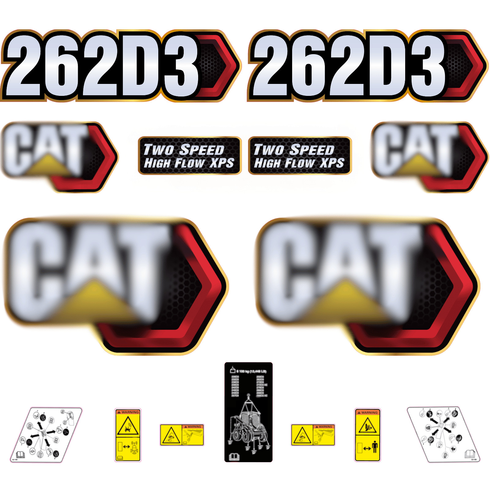 Compatible with 262D3 Decal Kit Skid Steer Stickers – Free Shipping – 3M Vinyl