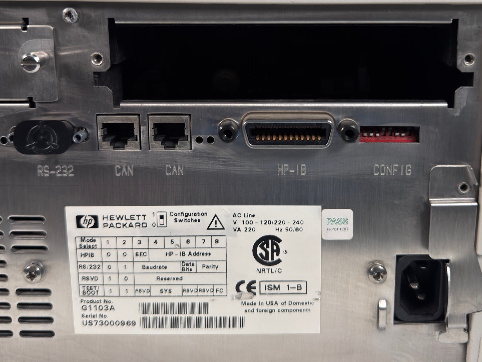 HP 8453 UV-Vis Spectrophotometer G1103A Diode Array – No Interface Card