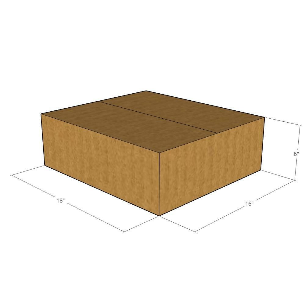 5 18x16x6 Kraft Brown Corrugated Shipping Boxes 32 ECT Single-Wall New