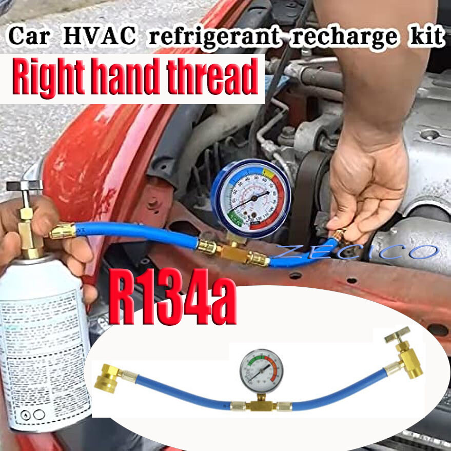 Refrigerant Recharge Kit A/C R134-a Self-Sealing Adapter for AC Sealing cans
