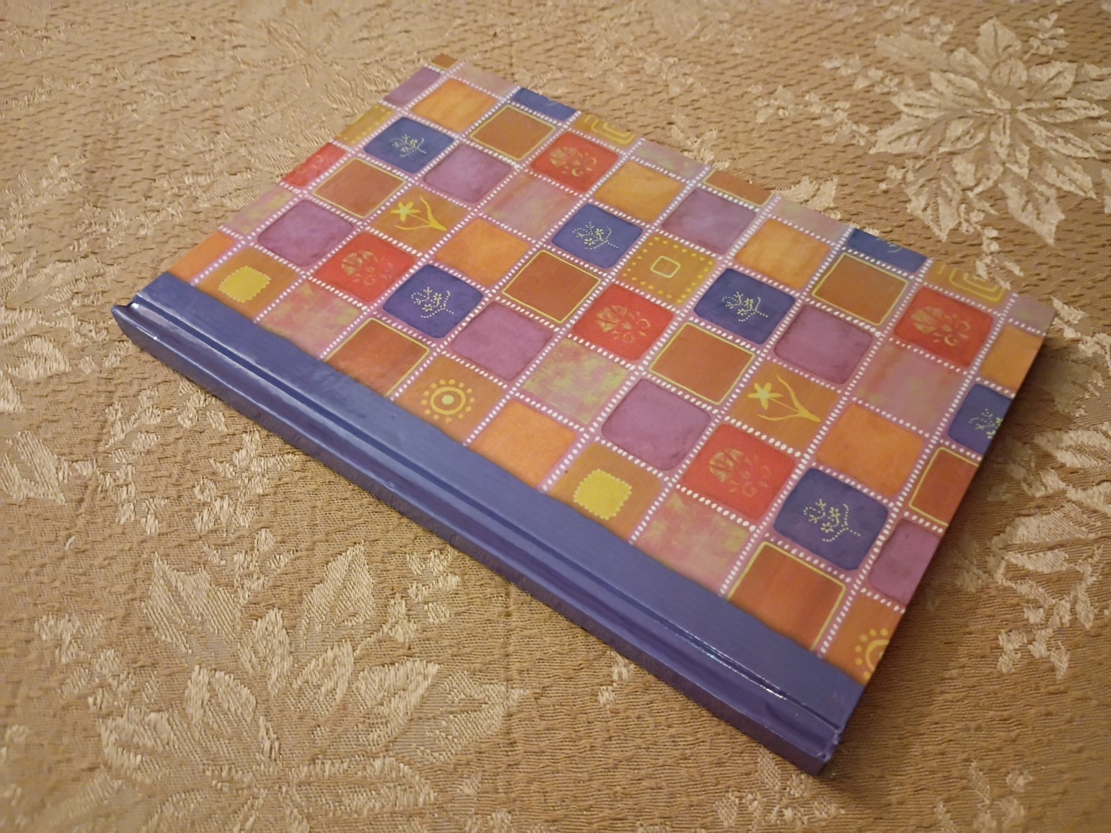 2002 Martin Designs Blank Lined Journal Hardcover Purple Patterned Diary Book