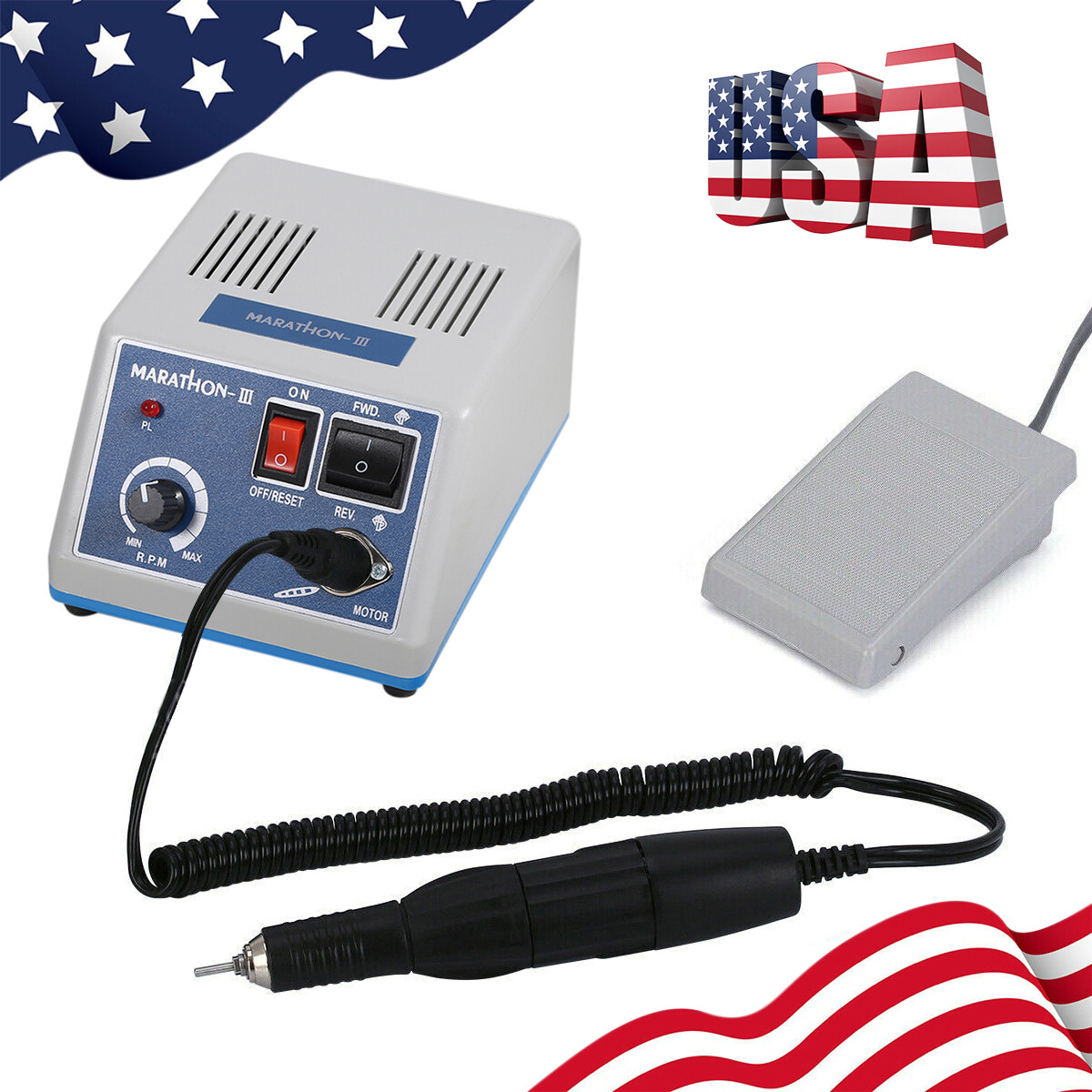 Dental Lab Marathon Electric Micromotor Polishing Unit / 35K rpm Motor Handpiece