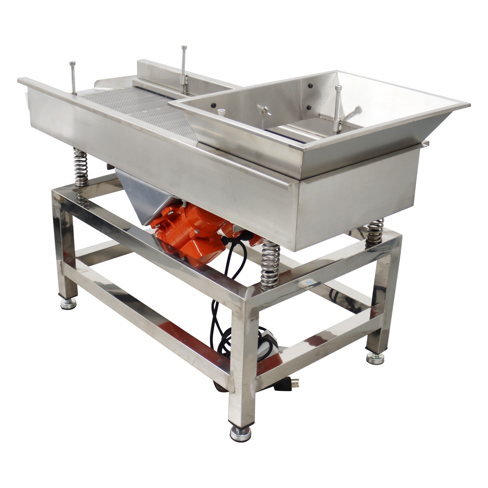 110V Linear Vibrating Screen Stainless Steel 3mm Hole 3000RPM Dual Motor
