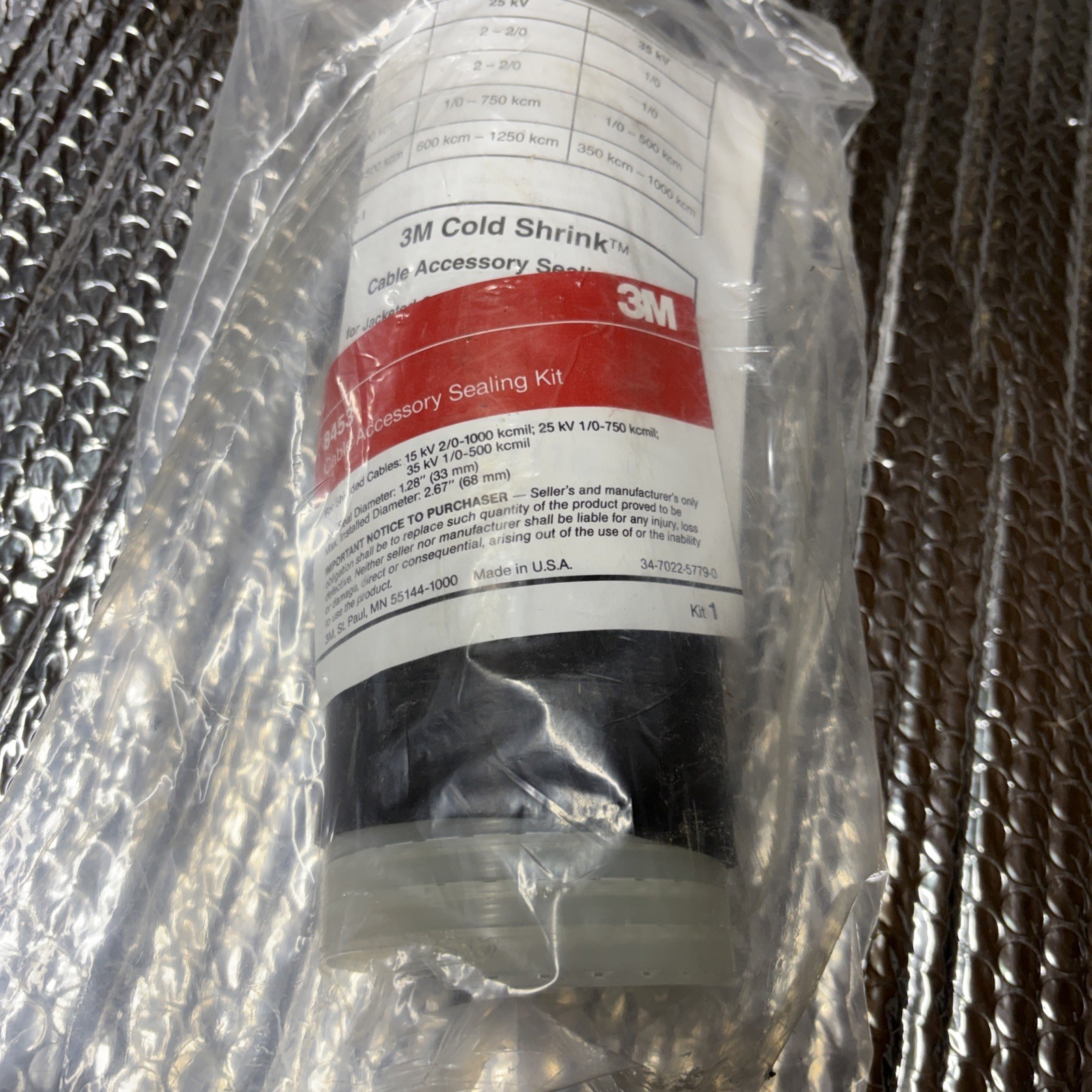 new 3m 8453 cable accessory cold shrink sealing kit NOS (a13)