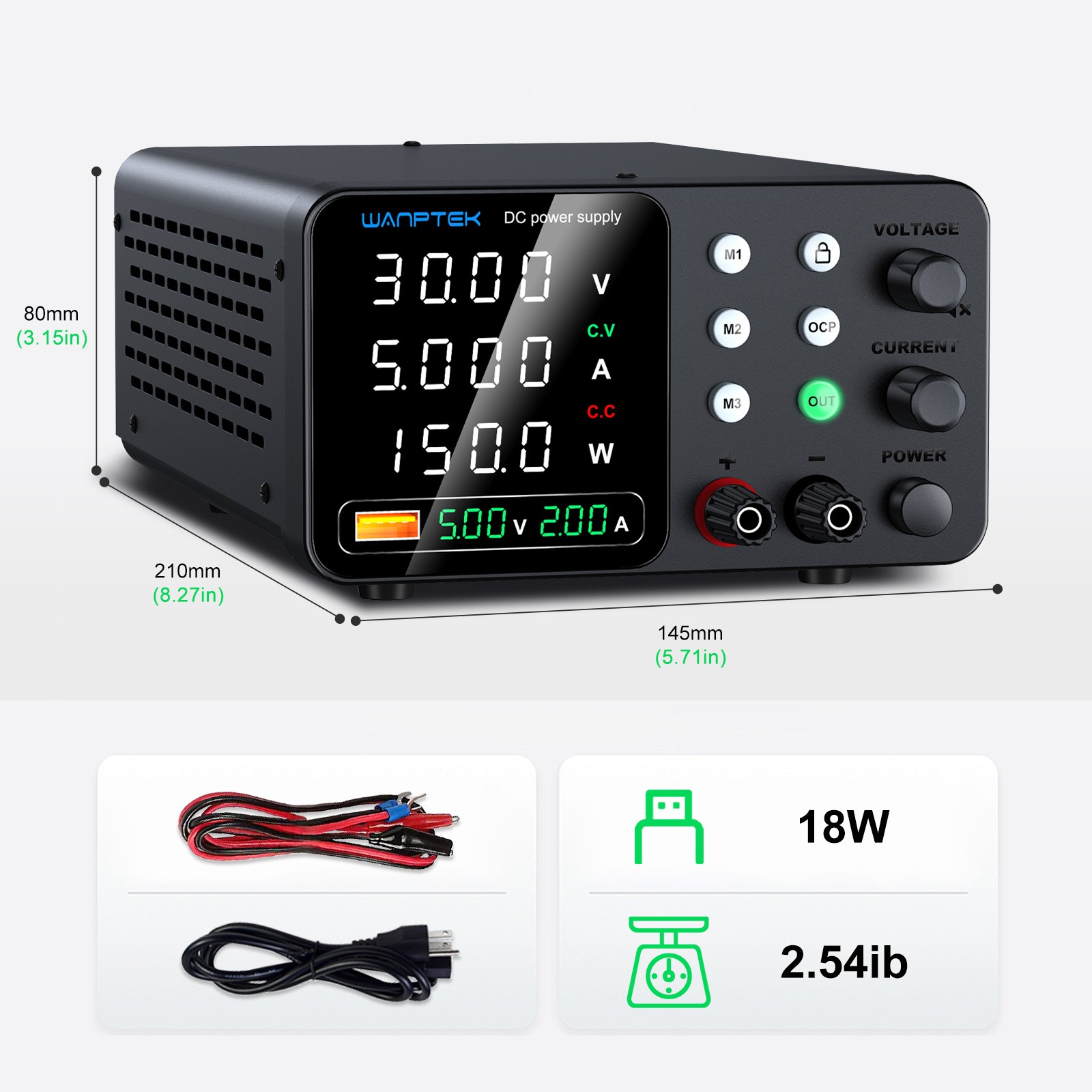 DC 0~30V/60V/120 3/5/10A Adjustable Lab Power Supply Veriable Internal Memories