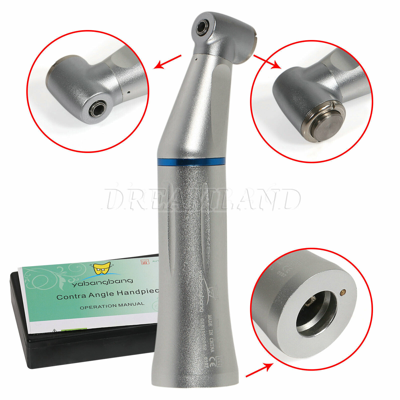 Dental low slow speed straight handpiece/ contra angle / air motor 4Hole Black