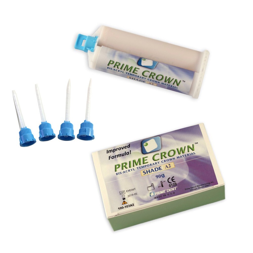 PRIME DENT PRIME-CROWN 90G KIT WITH MXING TIPS TEMPORARY CROWN & BRIDGE – A2