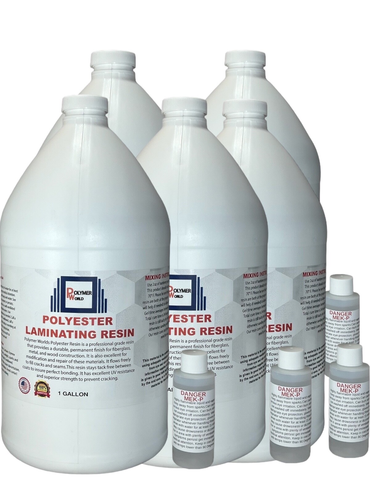 Polymer World Polyester Resin 5 Gal Kit For Boats RV’s Canoes Fiberglass Autos