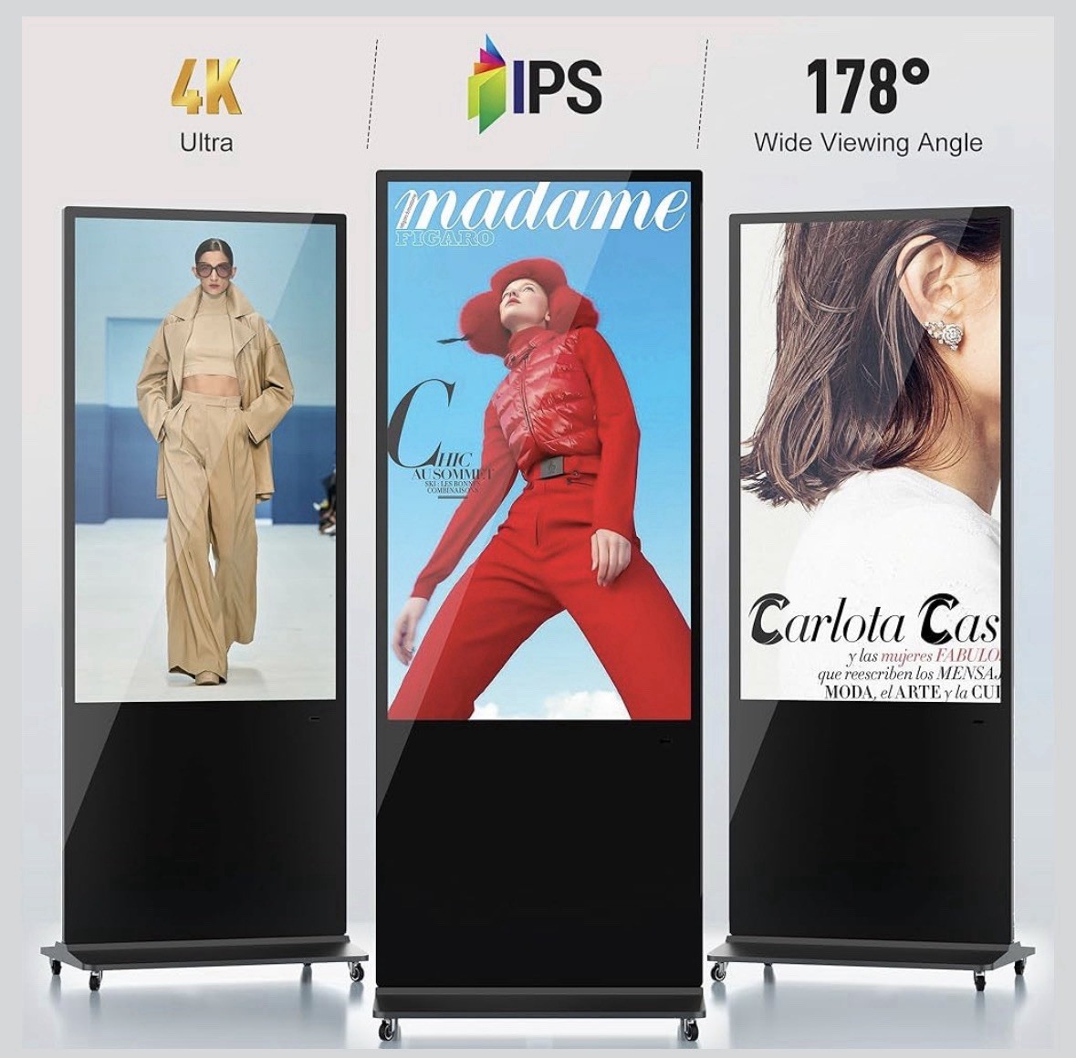 43 in Digital Signage Floor Standing 4K Digital Signage Kiosk Touch Screen