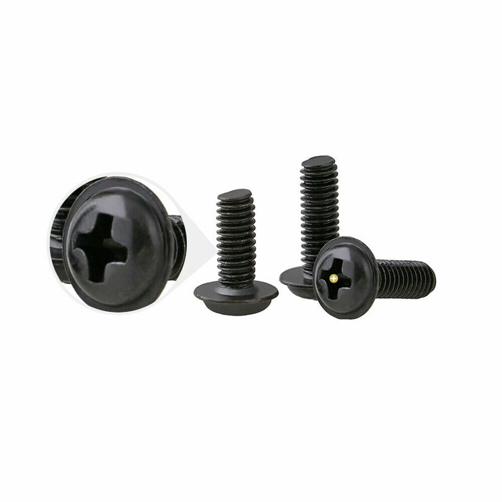 M1.4 M2 M2.5 M3 M4 M5 M6 Flange Phillips Pan Head Machine Screws Bolt Black Zinc