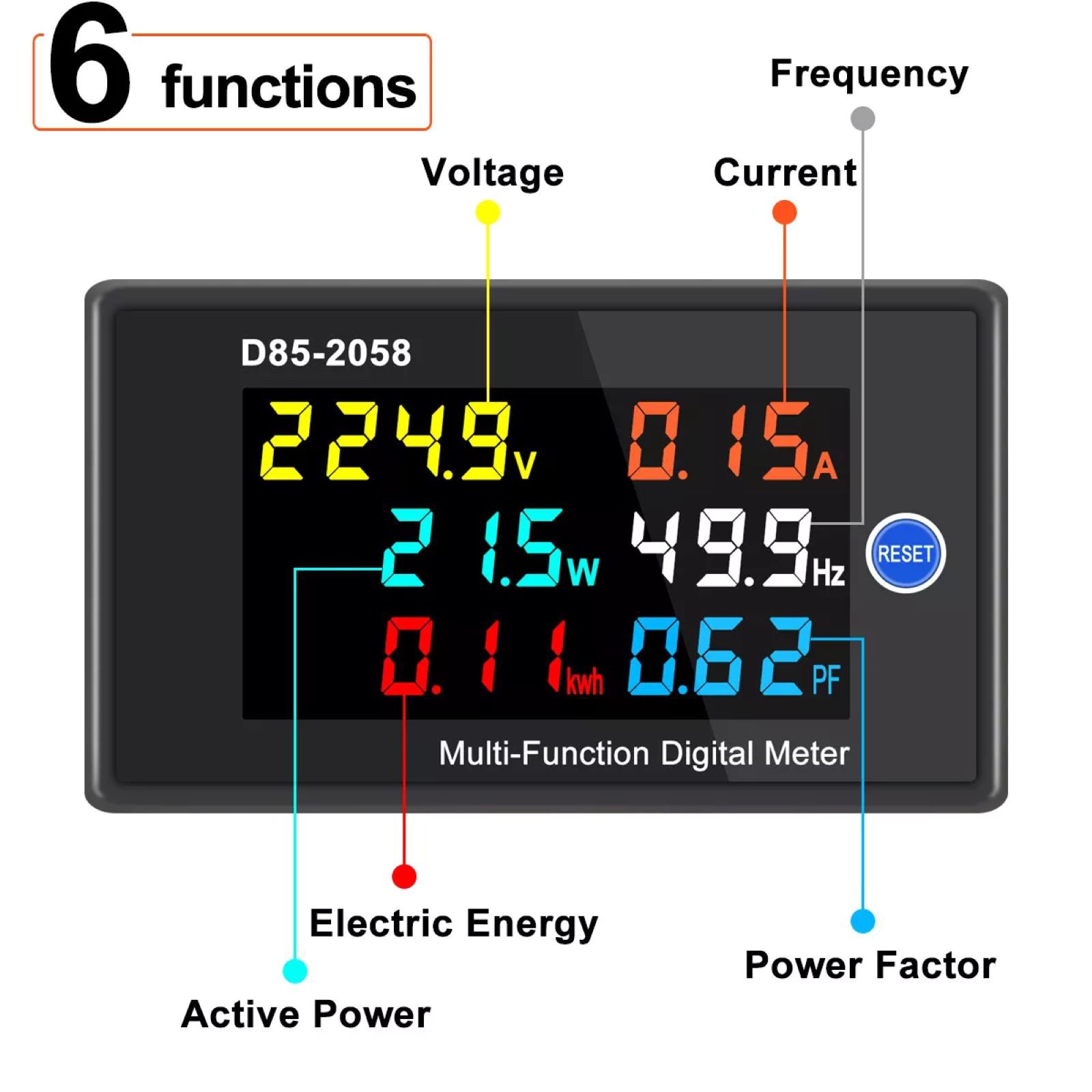 1PCS Digital LCD AC Panel Meter Assembly Kit Support AC 0-99.99A AC current