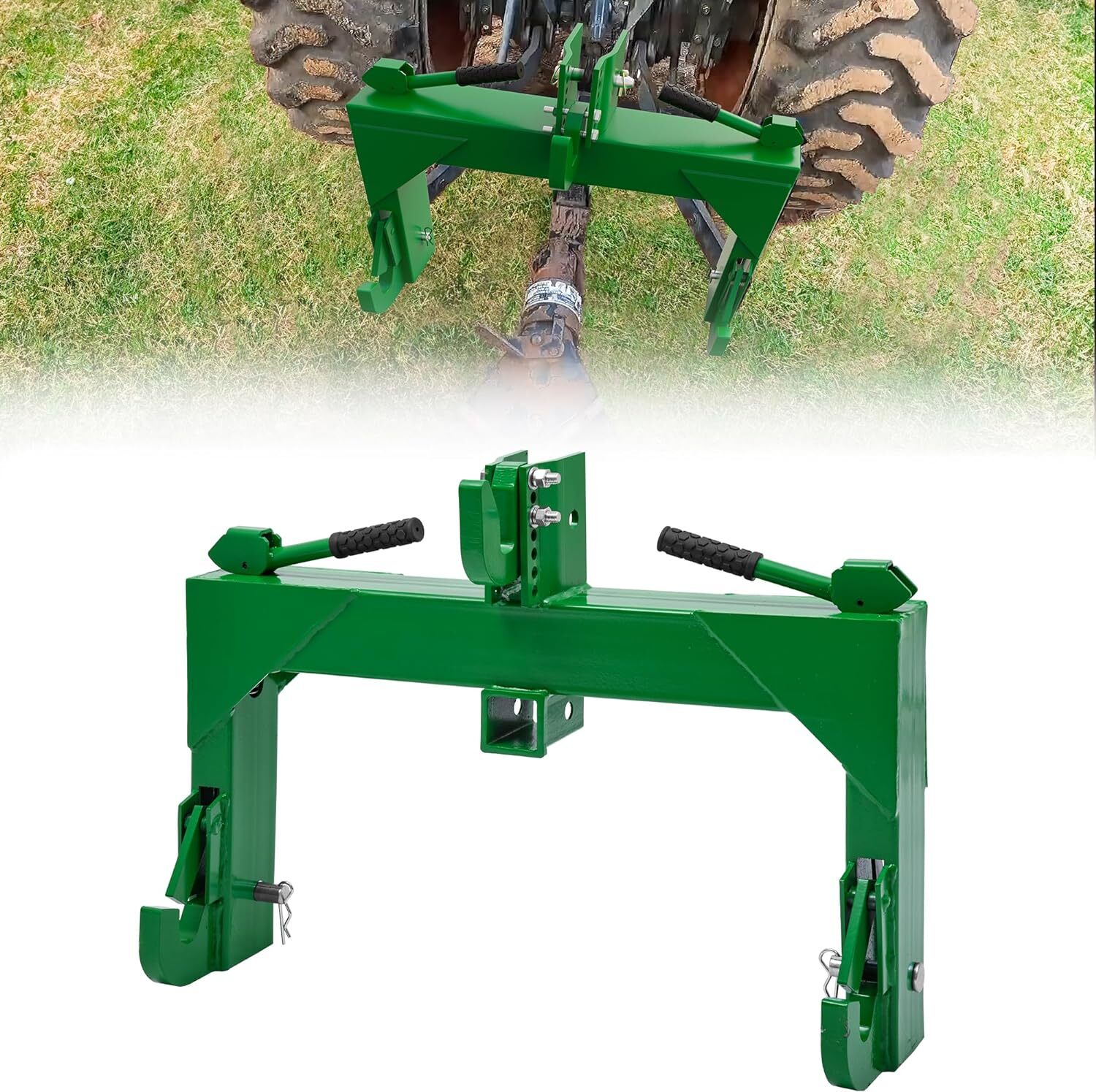 3 Point Quick Hitch for Cat 1 & 2 Tractors W/ 2″ Receiver Hitch 3000 LB Steel