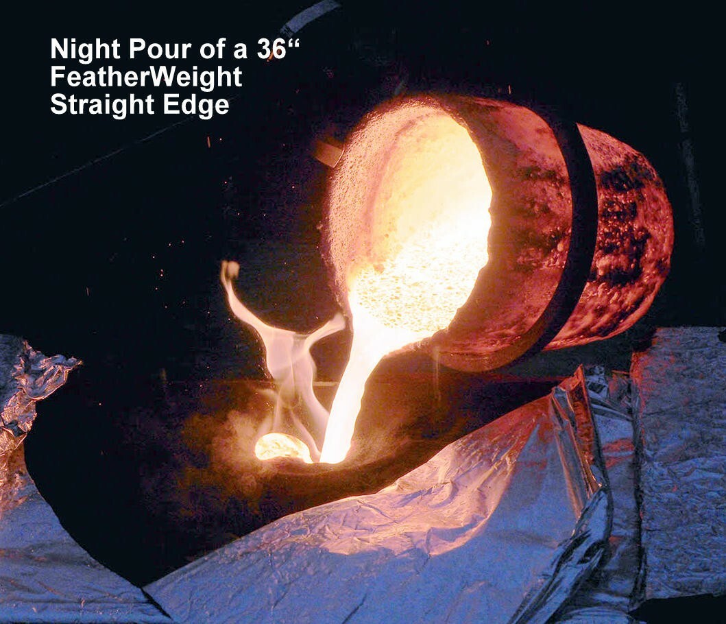 36″ Lightweight Cast Iron Camelback Straight Edge Featherweight Raw Casting