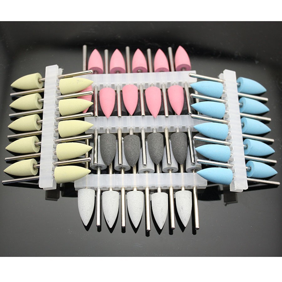 50 Pcs Dental Lab Silicone Rubber Polishers Diamond Polishing Burs Shank 2.35mm