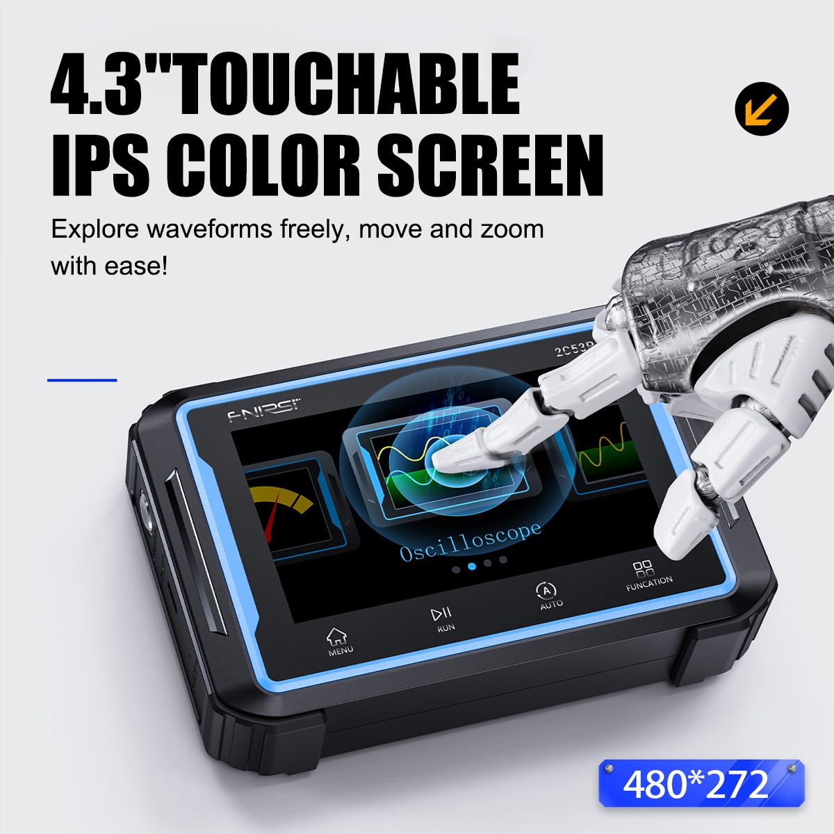 FNIRSI-2C53P Touch Screen Digital Oscilloscope Multimeter Signal Generator 2CH