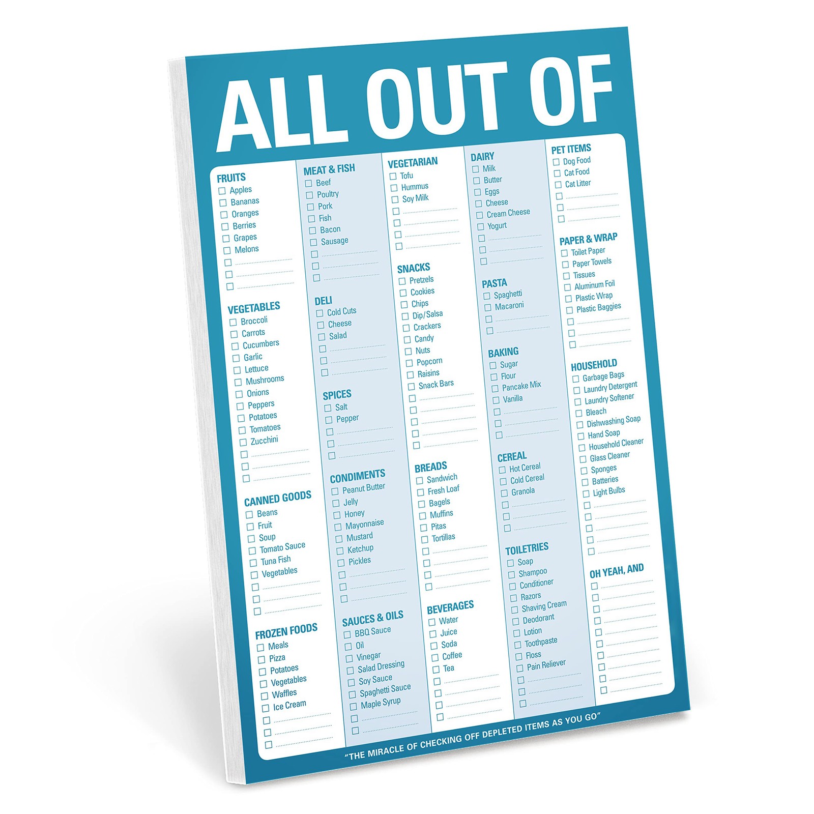 Notepad For Groceries, 6×9 Inches, Blue, Perforated Pages, Durable