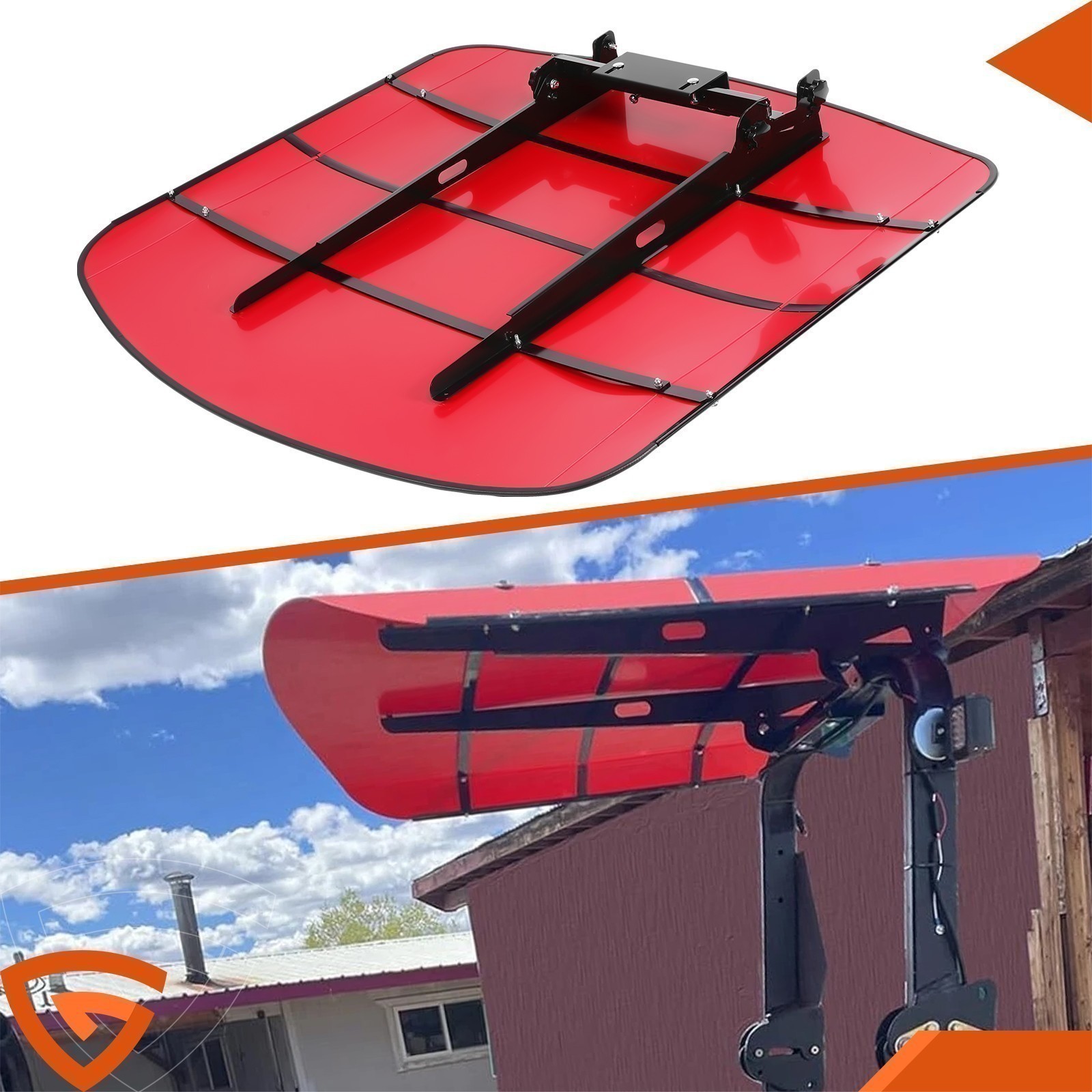 Sun Shield Tuff Top Tractor Canopy For ROPS 48″ X 52″-Red For 2″ x 2″ or 2″ x3″
