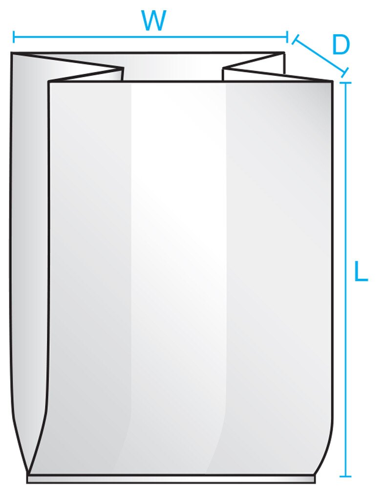 Elkay Plastics Clear 1-Mil Gusseted Bags FDA Poly Baggies Gusset Packaging 1Mil