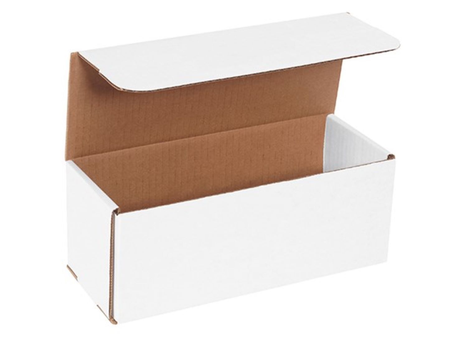 Pack of 50 Foldable Shipping Box 10x4x4 White Cardboard Strong Corrugated Mailer