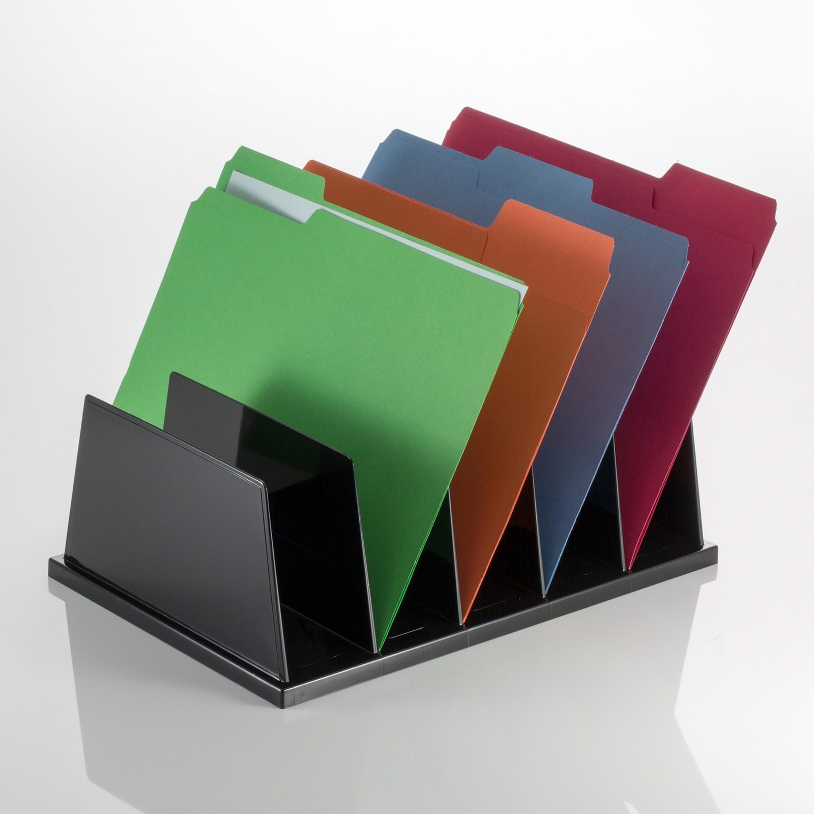 Large Sorter, 5 Compartments, 9 x 13 1/2 x 5 Inches, Black (21222)