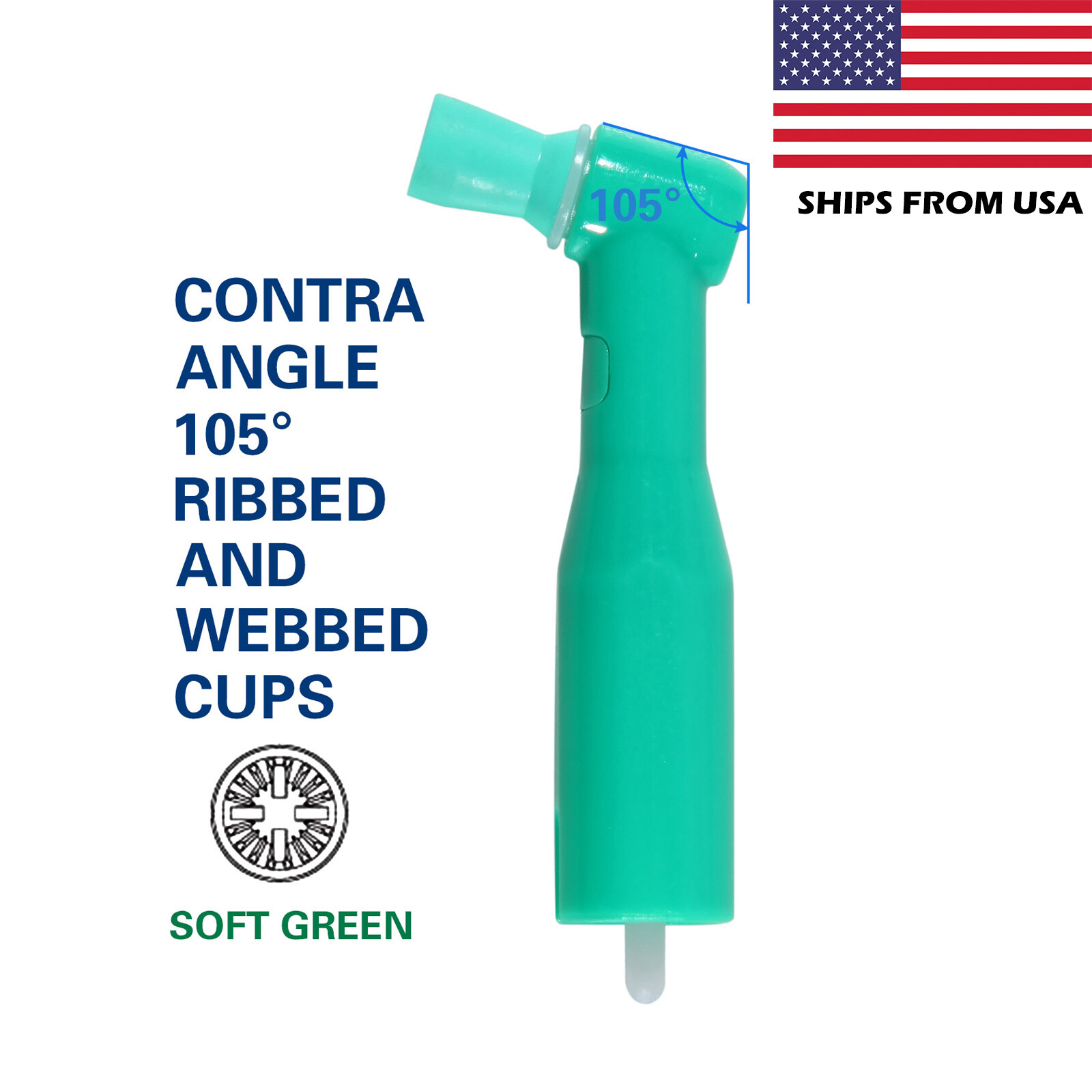 Dental Disposable Prophy Angles Regular Latex Free Contra Angle 105° – 500pcs