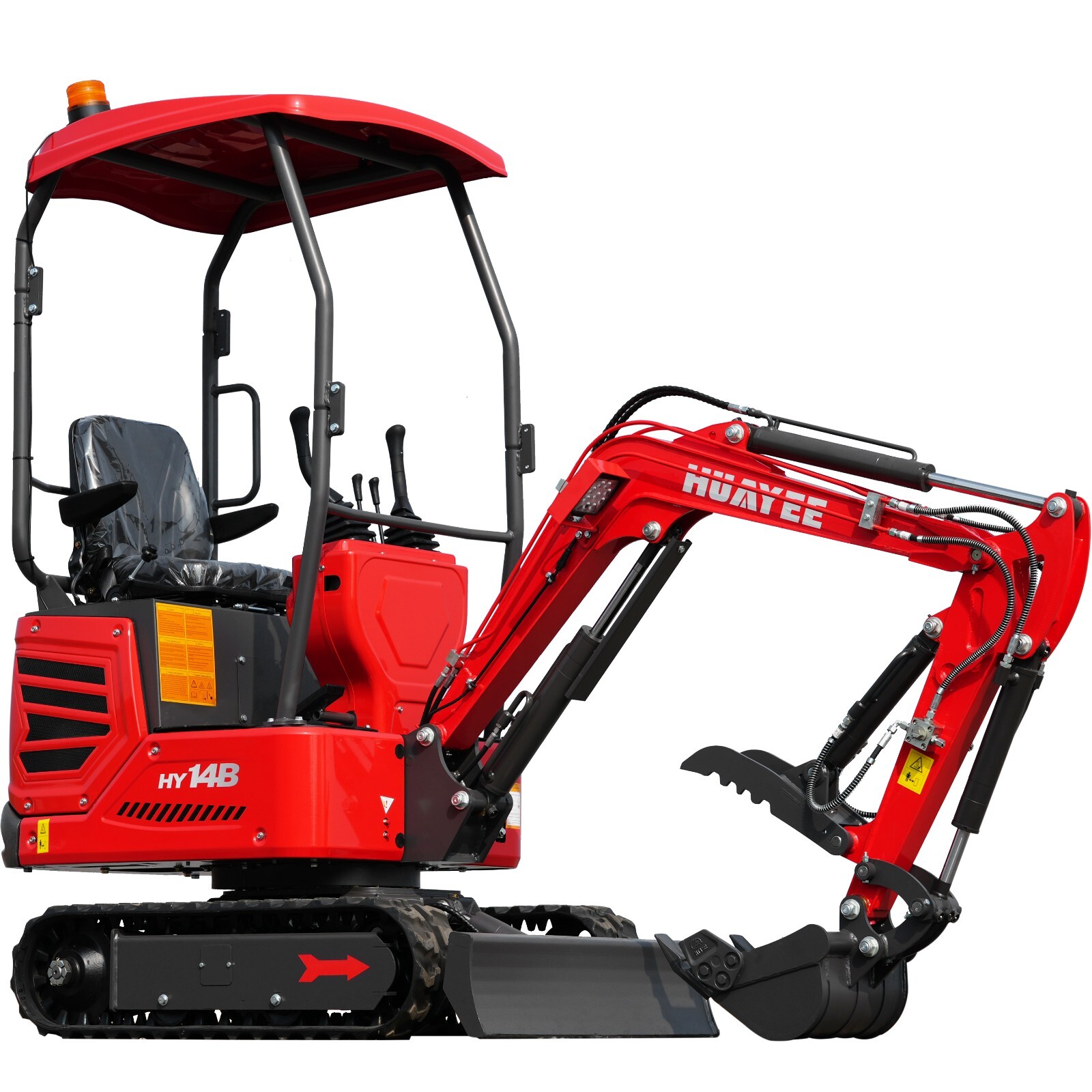 HUAYEE Mini Excavator 1.4Ton Digger 13.5HP Gas Engine EPA Hydraulic Thumb Clip