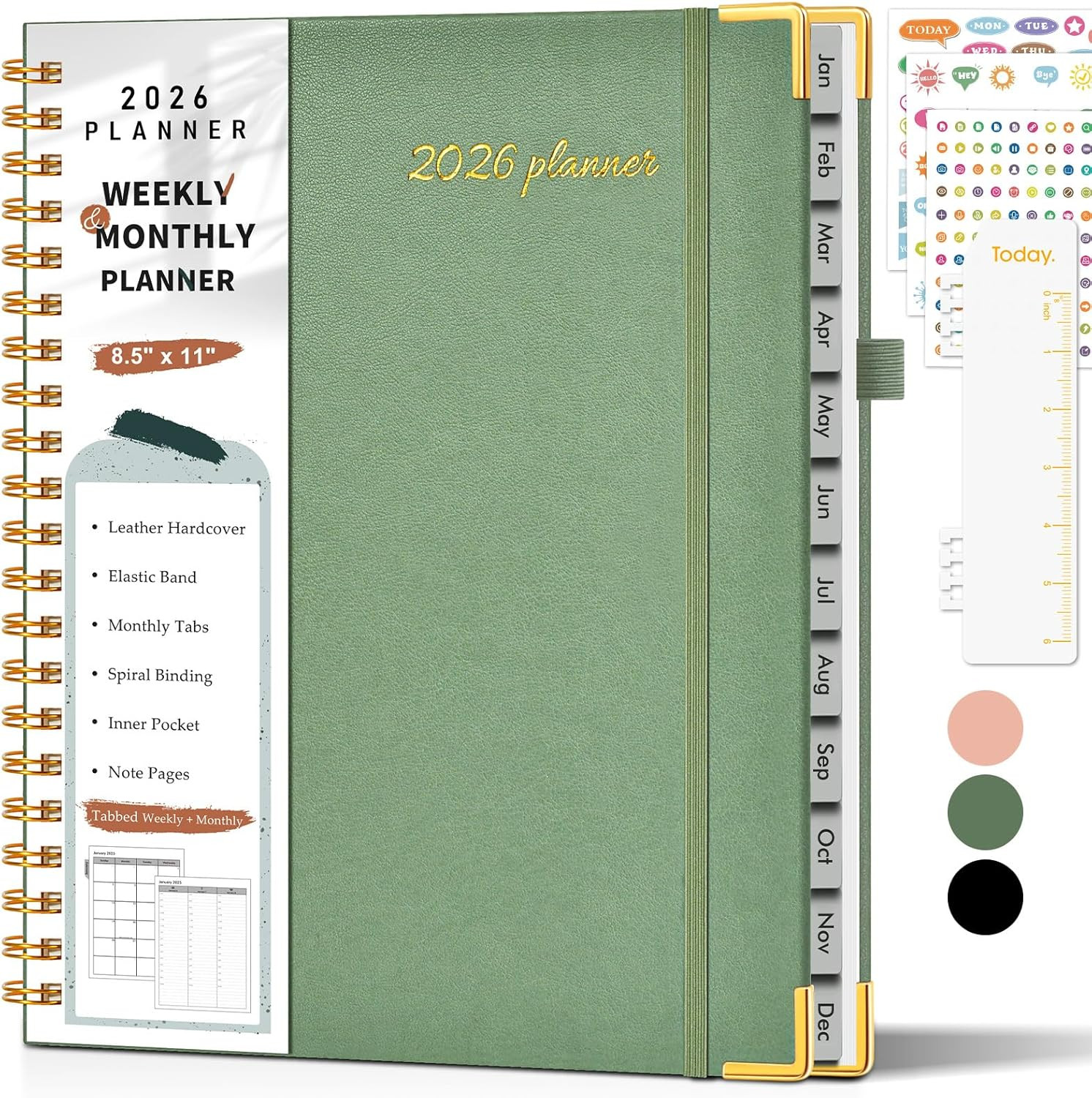 2026 Planner, Weekly and Monthly Calendar Planner from January 2026 – December 2