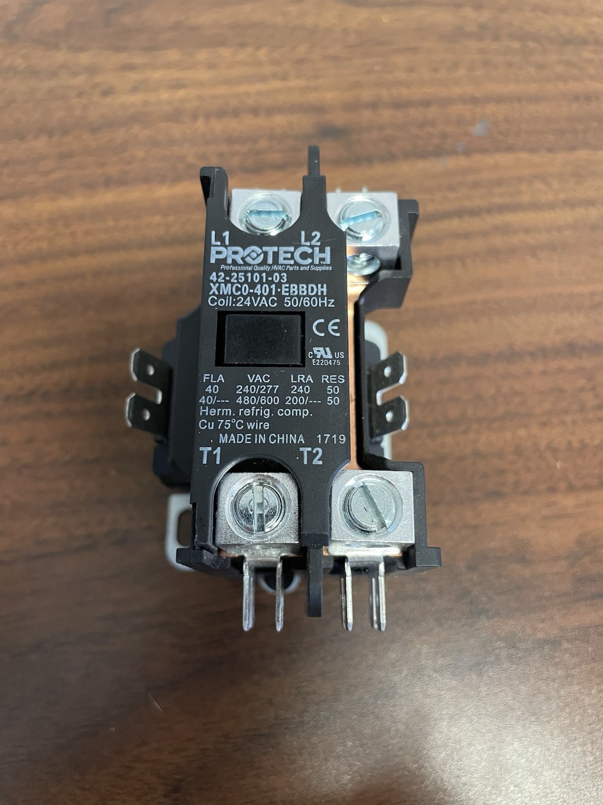 ProTech 42-25101-03 40A 1-Pole 24V Coil Rheem Ruud Contactor