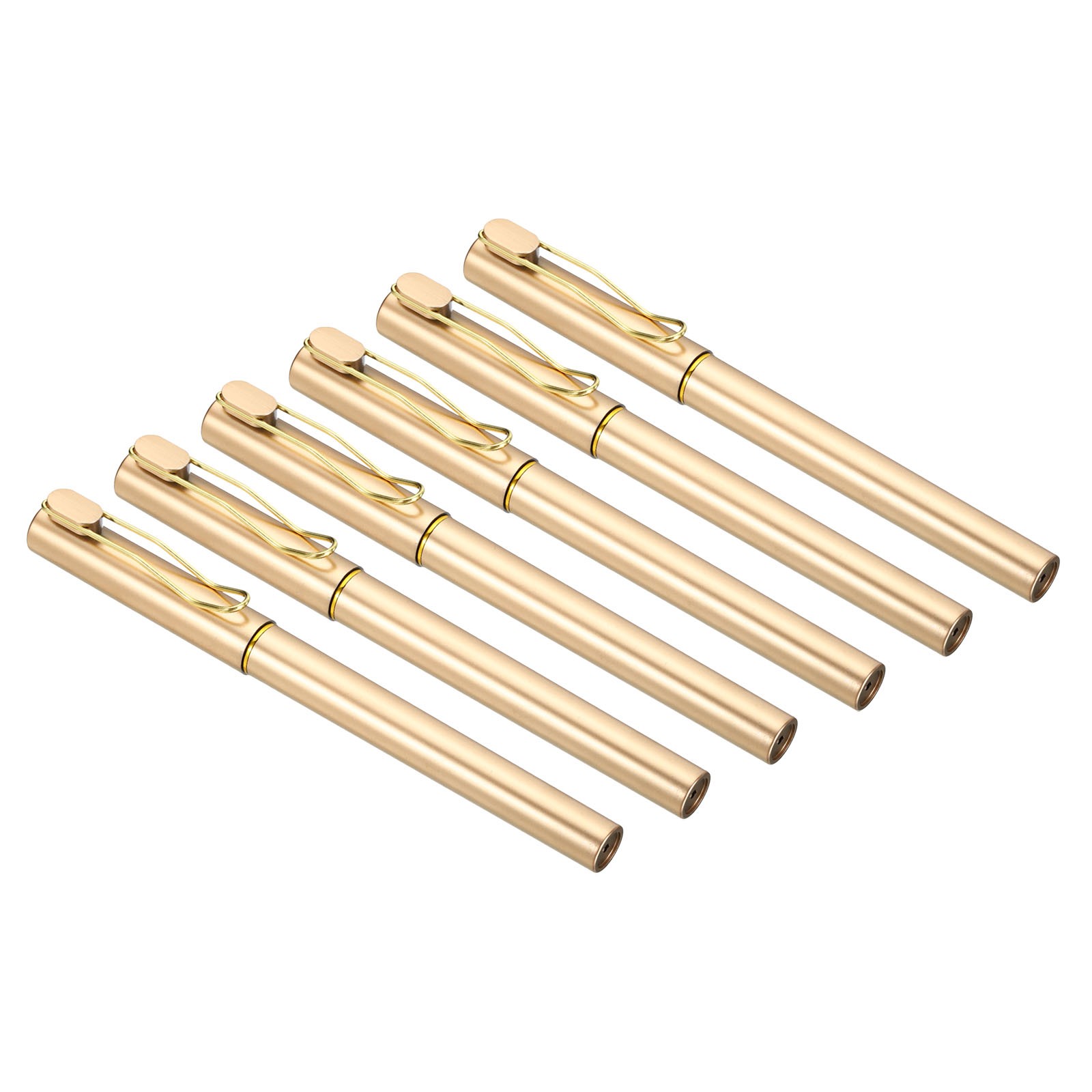 12Pcs 5.7″ 0.5 mm Fine Point Black Ink Gel Pens Roller Ball Pen Gold
