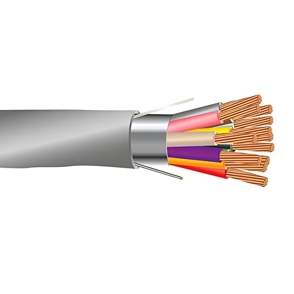 1000′ 22/12 Riser Shielded CL3R Security Alarm Cable Gray PVC Jacket 300V